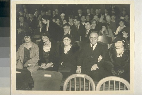 Mooney family hears trial date set. San Francisco, California. Left to right above are shown: Mrs. Belle Hammerberg, Mrs. Mooney's