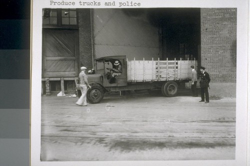 Produce trucks and police