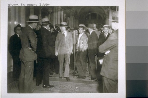 Group in court lobby