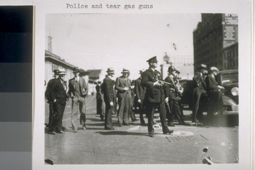 Police and tear gas guns