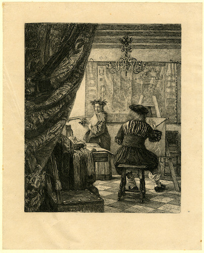 man painting a woman