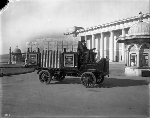 California Fruit Canners Association’s truck filled with Del Monte canned fruit at Exposition on Transportation Day