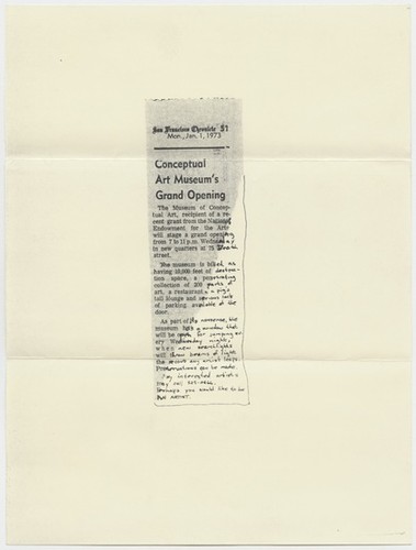 Letter to The Museum of Conceptual Art from Flash Gordon