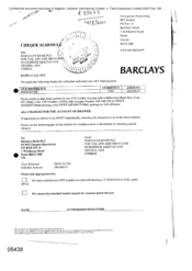 [Cheque from Barclays Bank PLC regarding charges for the account of the drawer]