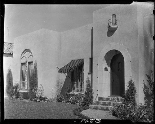 Adelbert and Clara Bartlett residence, facade, Santa Monica, 1928