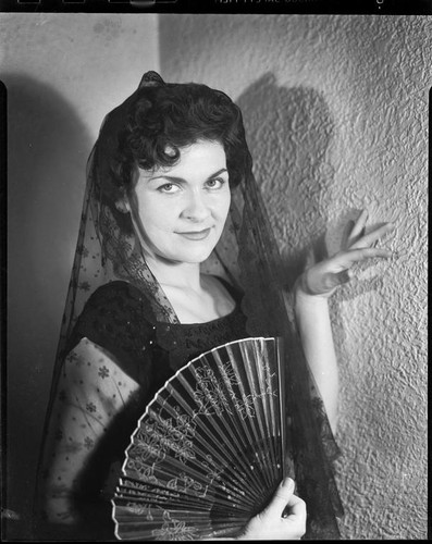 Patricia Brown, cast member in opera The Marriage of Figaro, Santa Monica, 1958