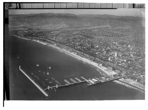 Aerial view of Santa Monica and Santa Monica Pier, 1933