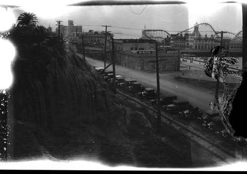 View towards Santa Monica pier from Palisades Park cliffs, Santa Monica, 1929