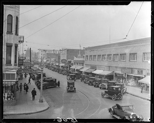 Looking north on Third Street from Broadway St., Santa Monica, 1928