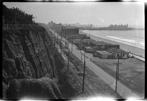 Santa Monica shoreline with Santa Monica Pier in background, Santa Monica, 1929