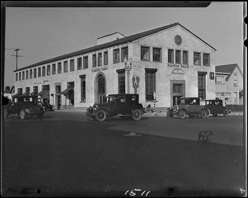 Marine Bank building, Wilshire Boulevard and Fourth Street, Santa Monica, 1928