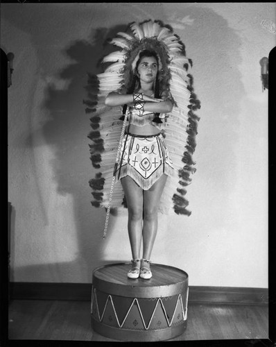 Young woman in Indian-style costume, 1951