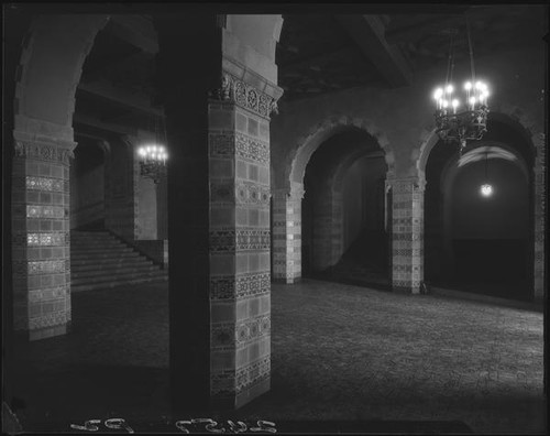 Powell Library entrance hall, University of California, Los Angeles, 1930