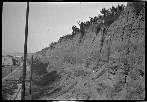 Palisades Park cliffs above Santa Monica shoreline, Santa Monica, 1929