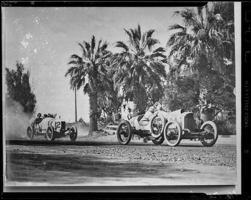 Santa Monica Road Races, two cars in motion, Santa Monica, 1911-1914 ...