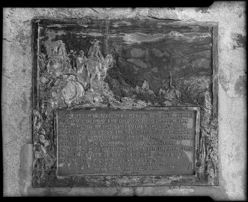 Monument De Anza Marker, San Carlos Pass, 1937