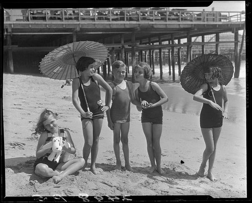 Children on beach, Santa Monica, 1930