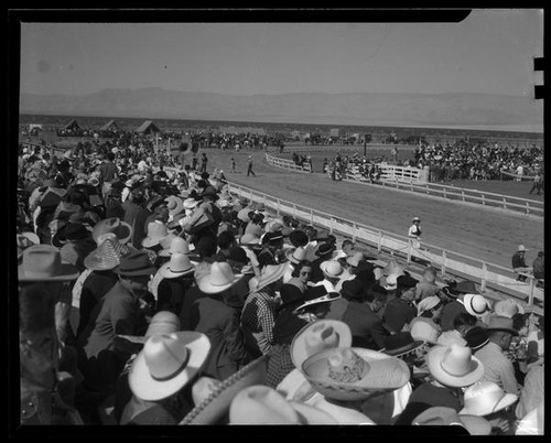 Parade grounds at Palm Springs Field Club during the Desert Circus Rodeo, Palm Springs, 1938