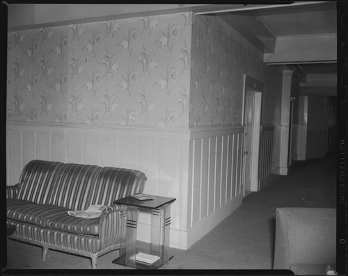 Hallway in Windemere Hotel, Santa Monica, 1955