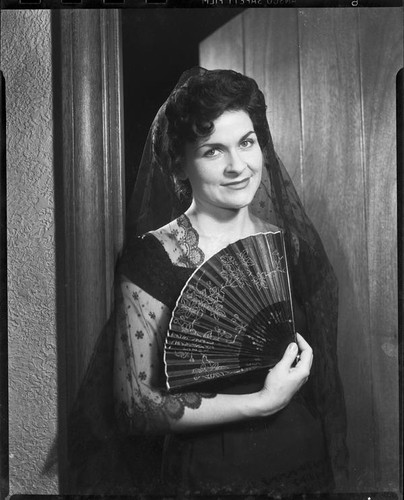 Patricia Brown, cast member in opera The Marriage of Figaro, Santa Monica, 1958