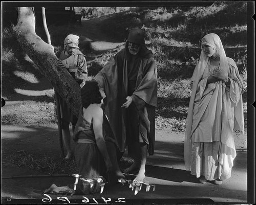 Actors from the Sunday Players radio show performing a scene from the New Testament, circa 1935