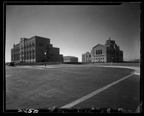 Powell Library, Humanities Building, and Moore Hall, University of California, Los Angeles, 1928