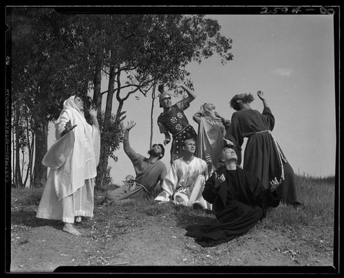 Actors from the Sunday Players radio show performing a scene from the New Testament, circa 1935