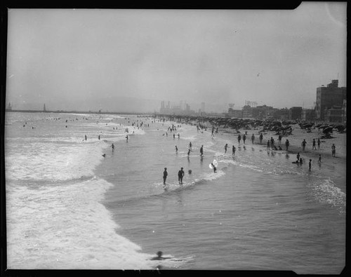 Beach near Virginia Hotel, Long Beach, 1929