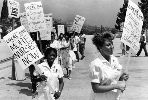 County-USC Medical Center nurses demonstrate