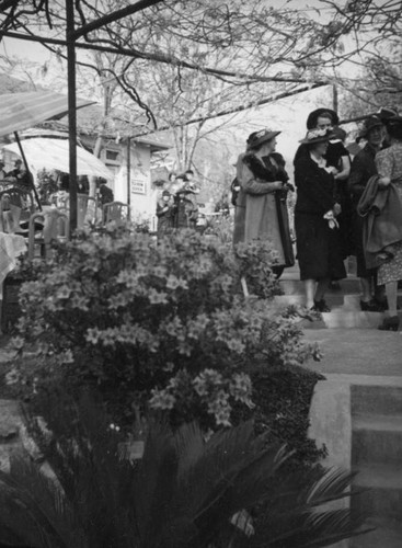 Women by the tearoom, Wistaria Vine, Sierra Madre