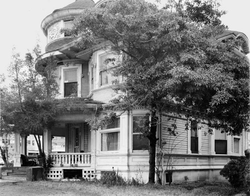 Exterior of residence with curving veranda