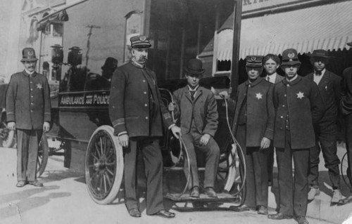 L.A.'s first horseless patrol wagon