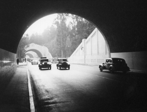 Walking between the Figueroa Street Tunnels