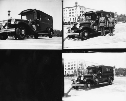 Pasadena policemen operates ambulance, views 1-3