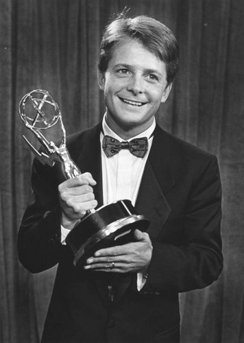 Michael J. Fox with Emmy Award