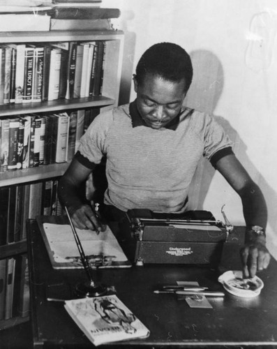 Writer at his desk