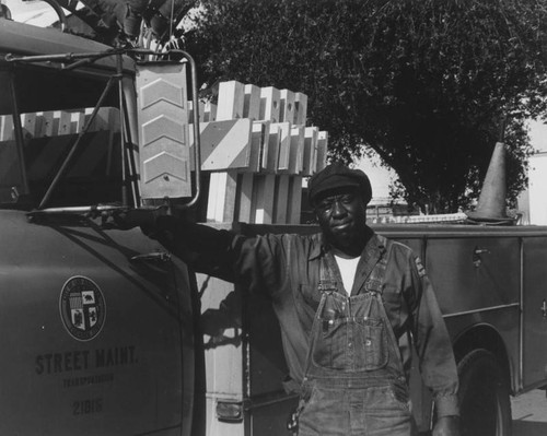 City worker and truck