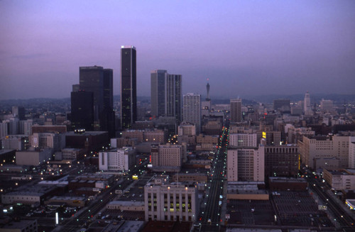 Downtown Los Angeles at sunset