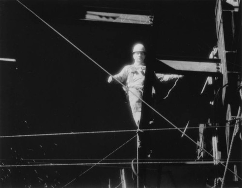 Construction worker at Walt Disney Concert Hall