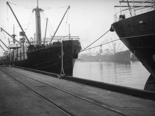 L. A. Harbor, the Coya and the Edwin Christianson moored