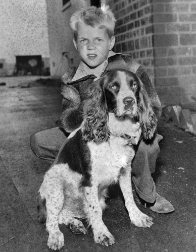 Dennis Prarat and dog, Cord