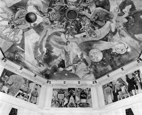 Ceiling and murals at Griffith Observatory