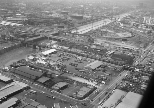 Soto Street and the Los Angeles River industries, looking west