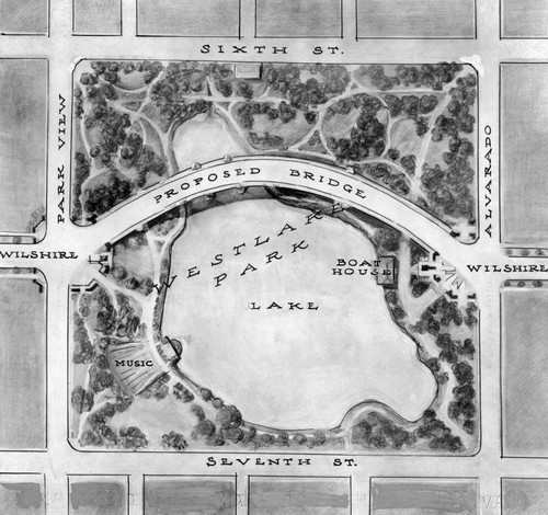 Plan for proposed bridge at Westlake Park