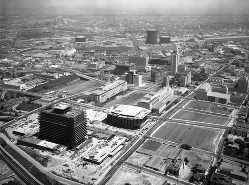 Civic Center neighborhood, Los Angeles, looking east