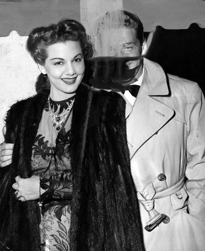 Maria Montez and Jean Pierre Aumont at movie premiere