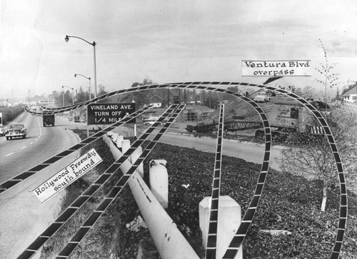 View looking northward towards Vineland Avenue