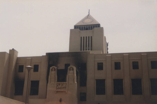 Central Library damaged by fire — Calisphere