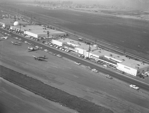 Hughes Aircraft and Fullerton Airport, looking northwest