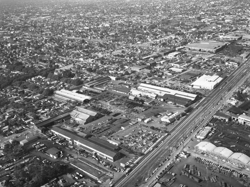 Alameda Street, Gage Avenue, and Compton Avenue, looking northwest